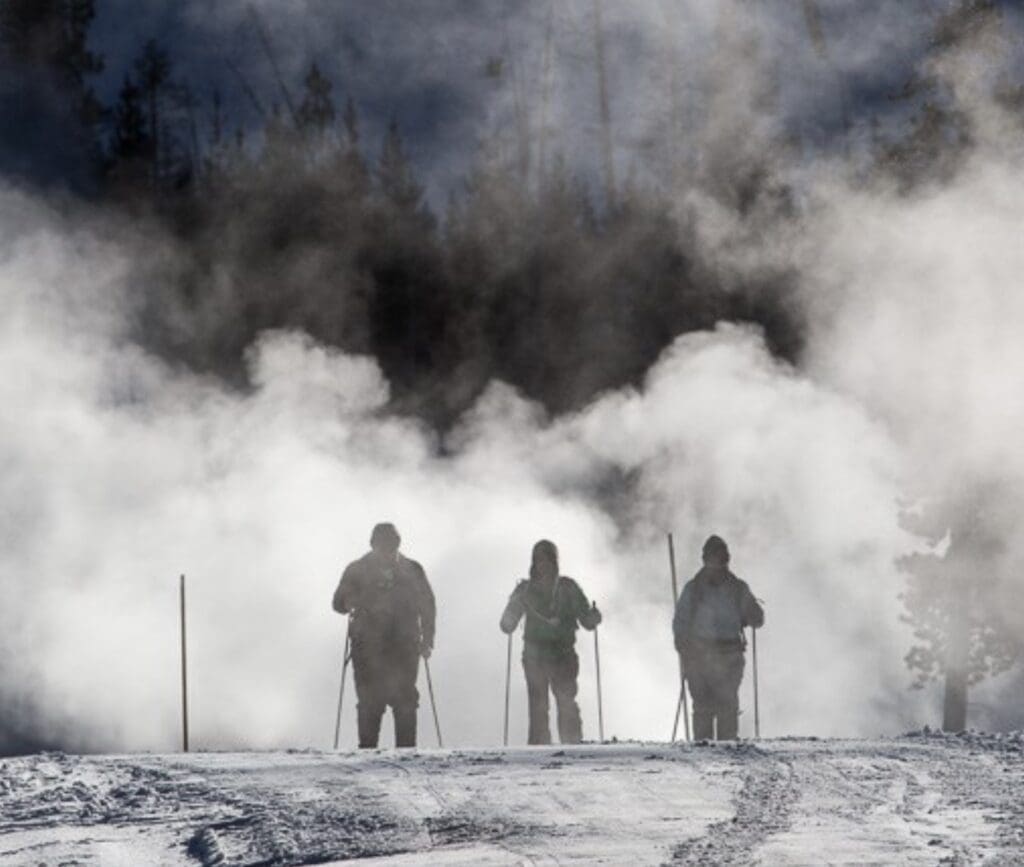Skiers in Black Sand Basin